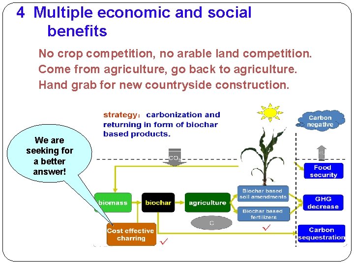 4 Multiple economic and social benefits No crop competition, no arable land competition. Come
