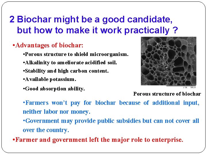 2 Biochar might be a good candidate, but how to make it work practically