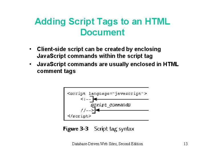 Adding Script Tags to an HTML Document • Client-side script can be created by Adding Script Tags to an HTML Document • Client-side script can be created by