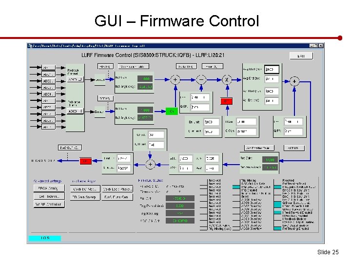 GUI – Firmware Control Slide 25 