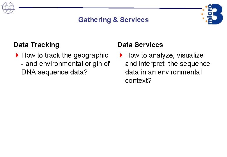 Gathering & Services Data Tracking Data Services 4 How to track the geographic 4 Gathering & Services Data Tracking Data Services 4 How to track the geographic 4