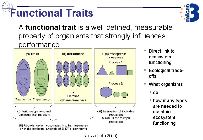 Functional Traits A functional trait is a well-defined, measurable property of organisms that strongly Functional Traits A functional trait is a well-defined, measurable property of organisms that strongly