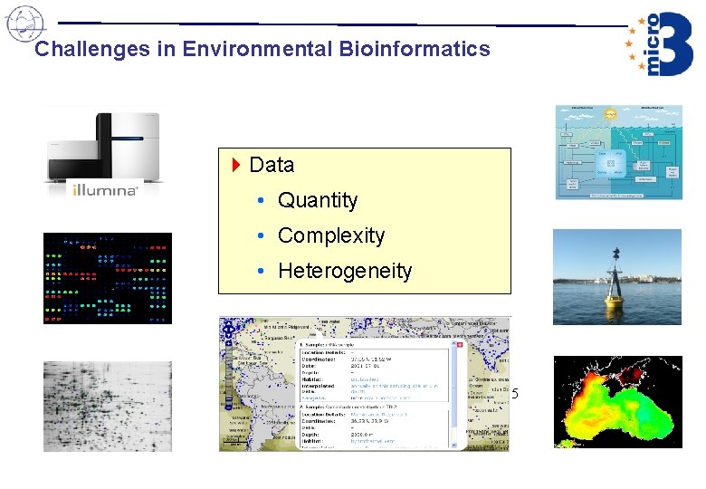 Challenges in Environmental Bioinformatics 4 Data • Quantity • Complexity • Heterogeneity 85 Challenges in Environmental Bioinformatics 4 Data • Quantity • Complexity • Heterogeneity 85