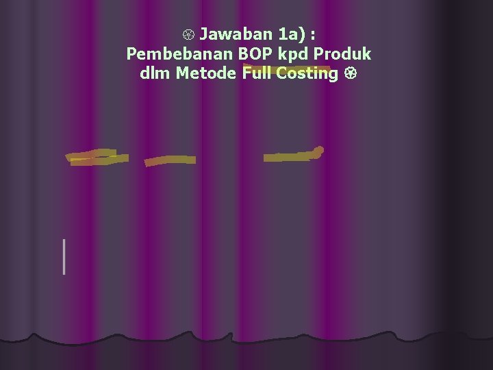 { Jawaban 1 a) : Pembebanan BOP kpd Produk dlm Metode Full Costing 