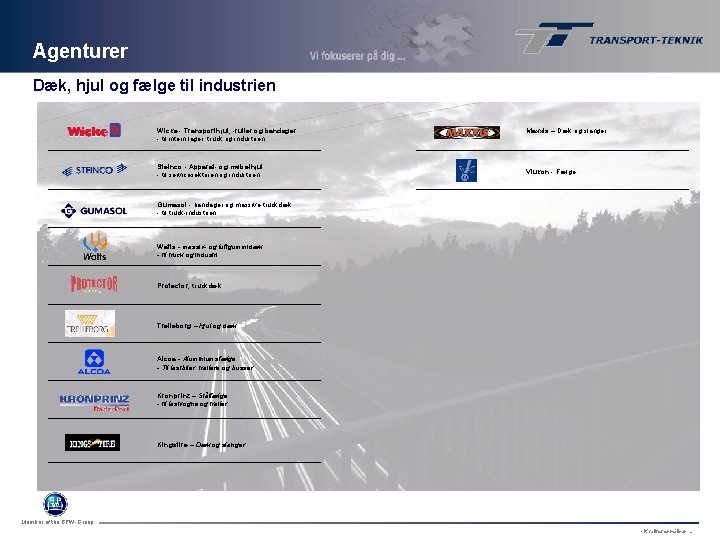 Agenturer Dæk, hjul og fælge til industrien Wicke - Transporthjul, -ruller og bandager -