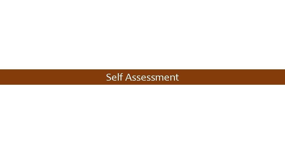 Self Assessment 