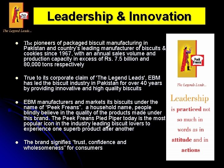 Leadership & Innovation l The pioneers of packaged biscuit manufacturing in Pakistan and country’s