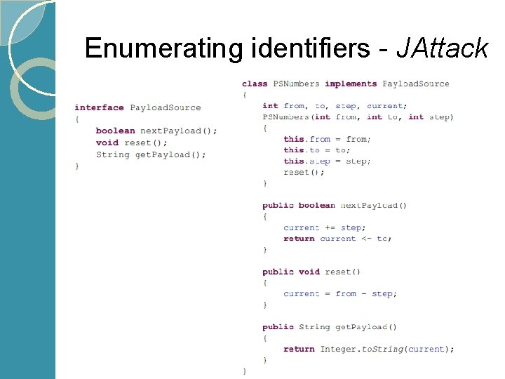 Enumerating identifiers - JAttack 