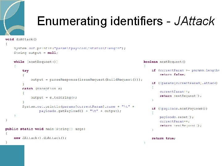 Enumerating identifiers - JAttack 