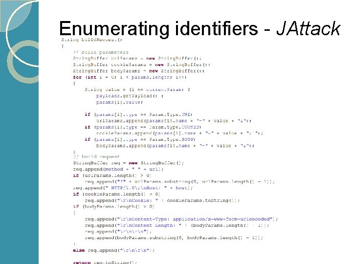 Enumerating identifiers - JAttack 