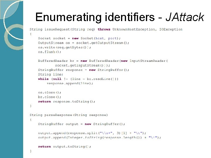 Enumerating identifiers - JAttack 