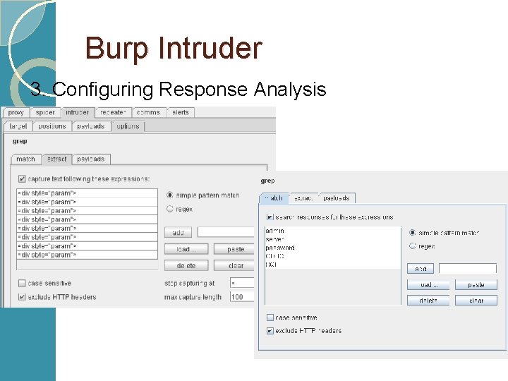 Burp Intruder 3. Configuring Response Analysis 