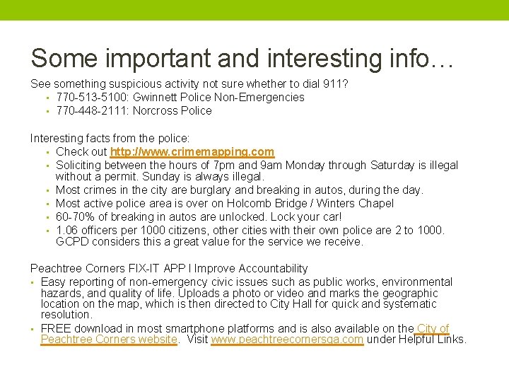 Some important and interesting info… See something suspicious activity not sure whether to dial