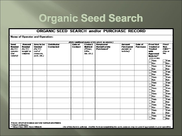 Organic Seed Search 