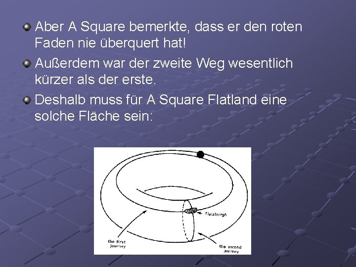 Aber A Square bemerkte, dass er den roten Faden nie überquert hat! Außerdem war