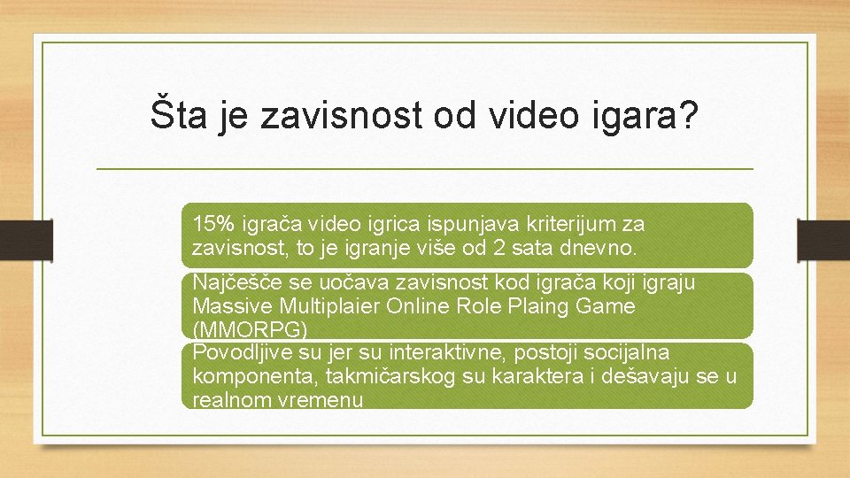 Šta je zavisnost od video igara? 15% igrača video igrica ispunjava kriterijum za zavisnost,