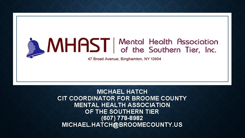 BROOME COUNTY 911 DISTRESSED CALLER DIVERSION PROGRAM WEBINAR