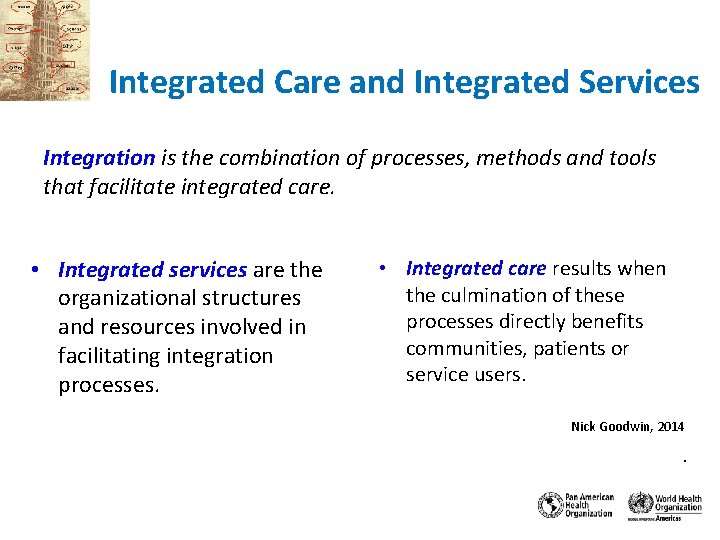 Integrated Care and Integrated Services Integration is the combination of processes, methods and tools