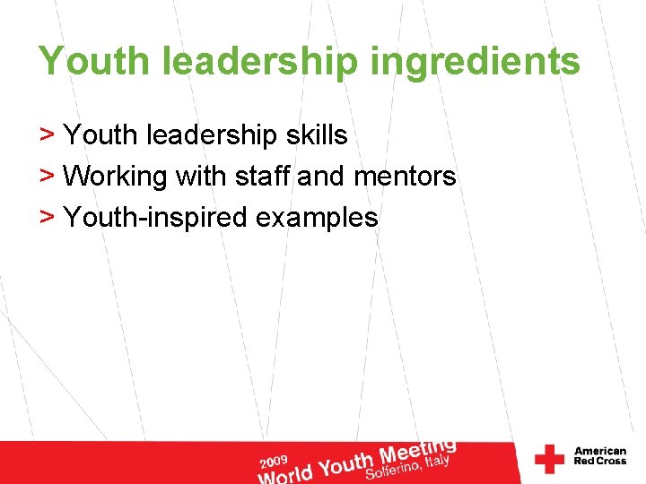 Youth leadership ingredients > Youth leadership skills > Working with staff and mentors >