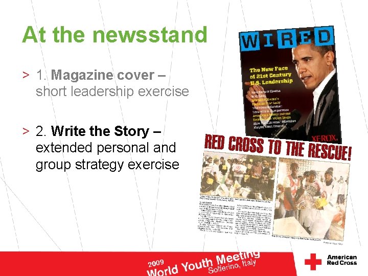At the newsstand > 1. Magazine cover – short leadership exercise > 2. Write