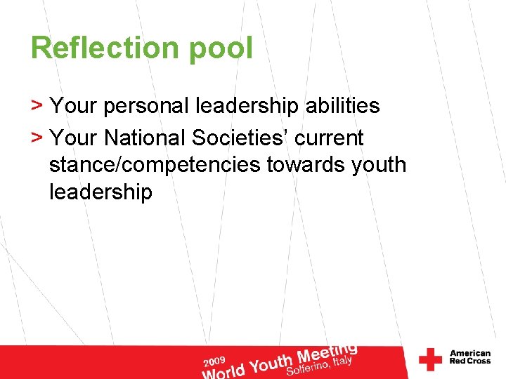 Reflection pool > Your personal leadership abilities > Your National Societies’ current stance/competencies towards