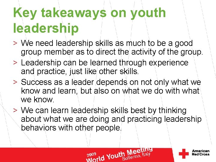 Key takeaways on youth leadership > We need leadership skills as much to be