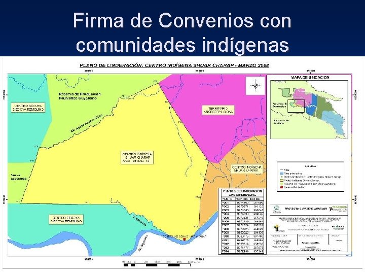 Firma de Convenios con comunidades indígenas 