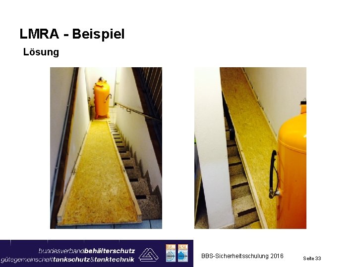 LMRA - Beispiel Lösung BBS-Sicherheitsschulung 2016 Seite 33 