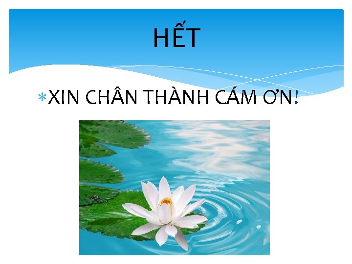 HẾT XIN CH N THÀNH CÁM ƠN! 