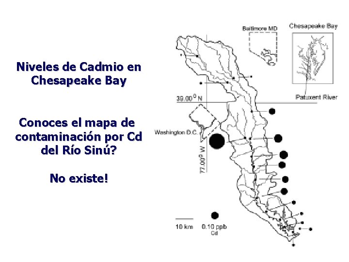 Niveles de Cadmio en Chesapeake Bay Conoces el mapa de contaminación por Cd del