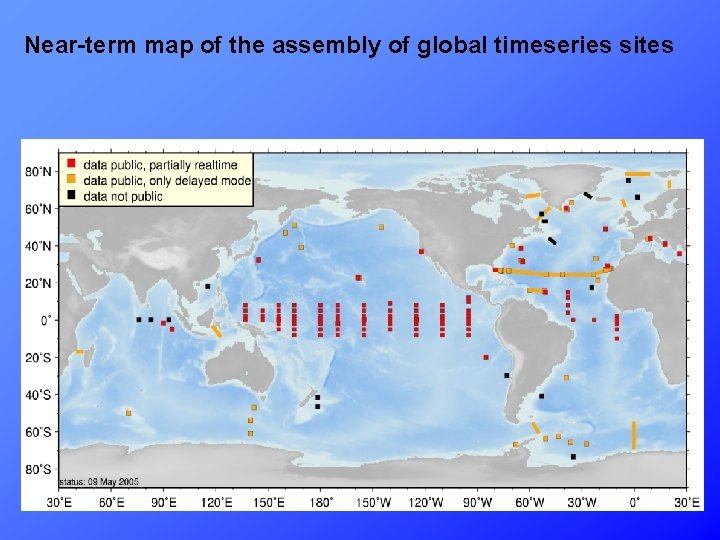 Near-term map of the assembly of global timeseries sites 