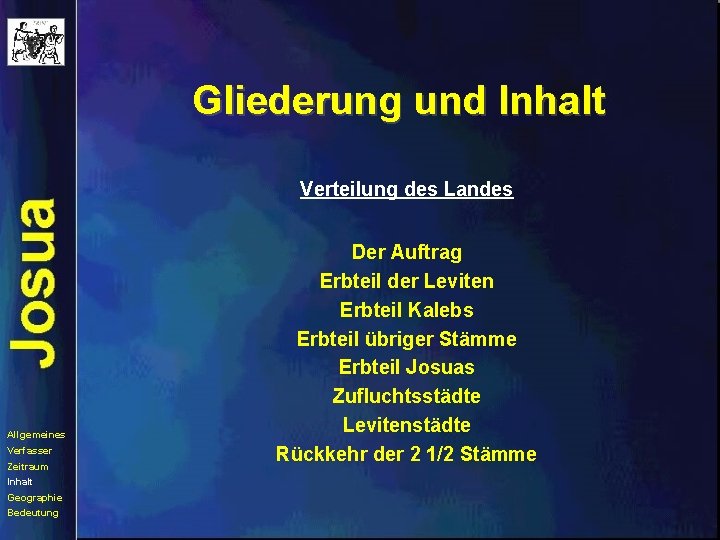 Gliederung und Inhalt Verteilung des Landes Allgemeines Verfasser Zeitraum Inhalt Geographie Bedeutung Der Auftrag