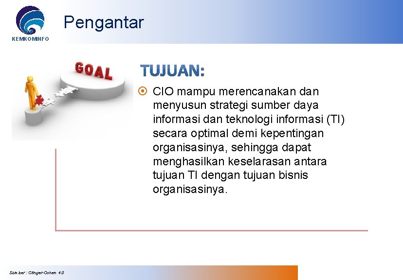 Pengantar KEMKOMINFO CIO mampu merencanakan dan menyusun strategi sumber daya informasi dan teknologi informasi