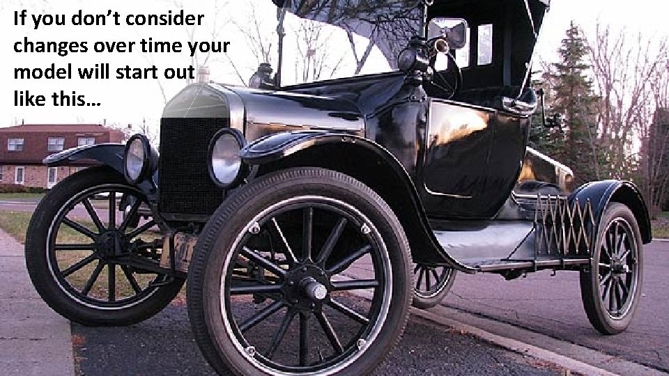 If you don’t consider changes over time your model will start out like this…