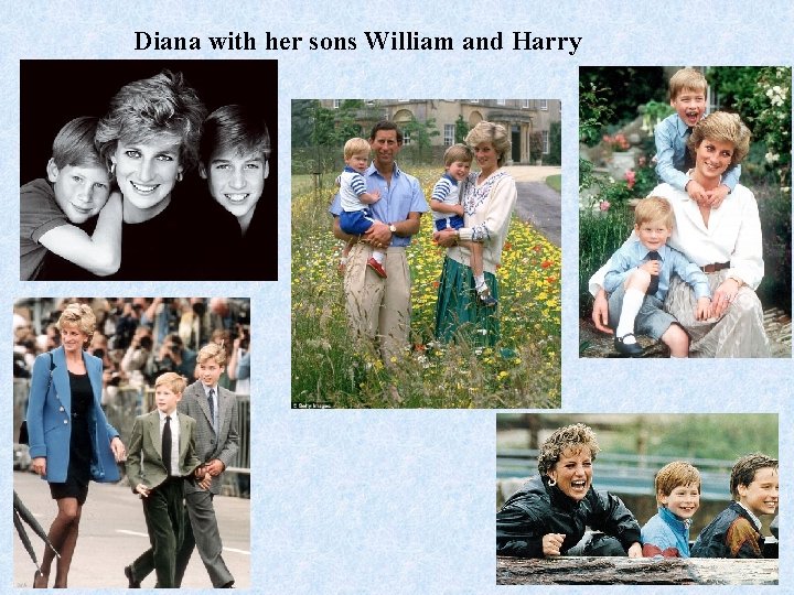 Diana with her sons William and Harry 