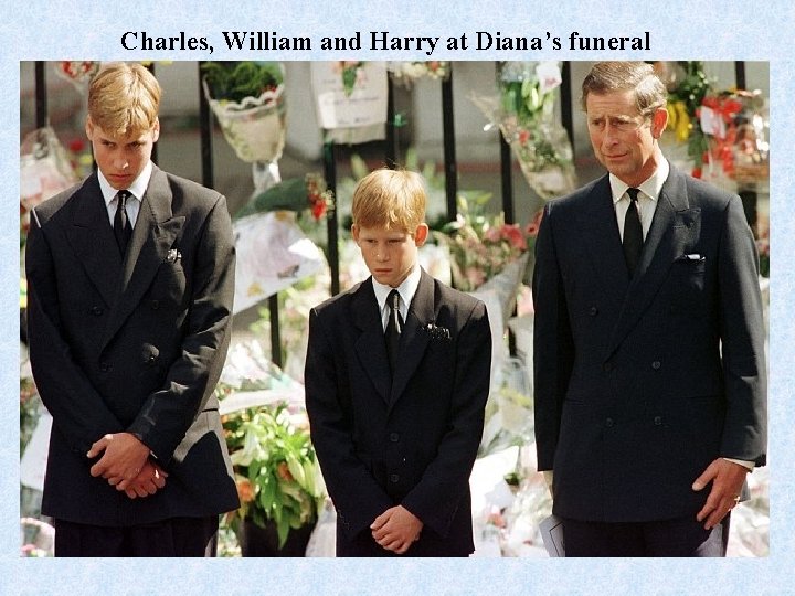 Charles, William and Harry at Diana’s funeral 