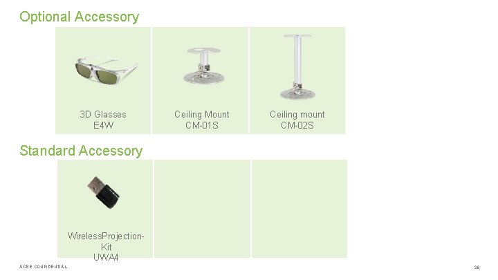 Optional Accessory 3 D Glasses E 4 W Ceiling Mount CM-01 S Ceiling mount