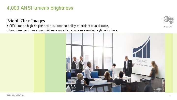 4, 000 ANSI lumens brightness Bright, Clear Images 4, 000 lumens high brightness provides