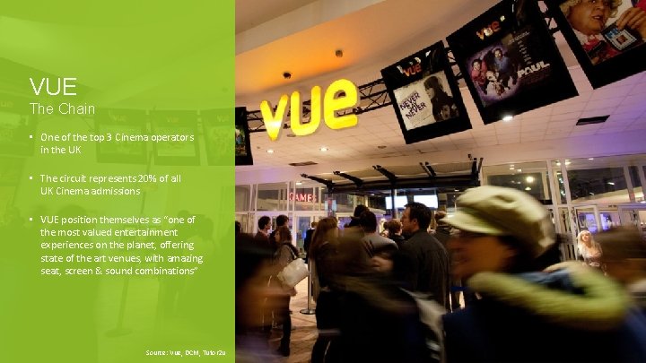 VUE The Chain • One of the top 3 Cinema operators in the UK