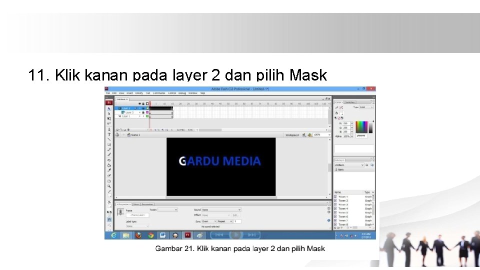 11. Klik kanan pada layer 2 dan pilih Mask 