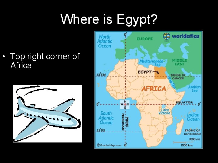 Where is Egypt? • Top right corner of Africa 