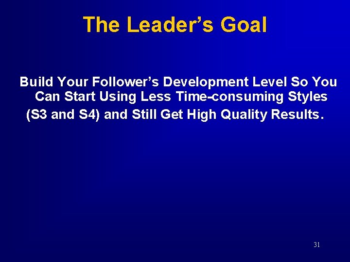 The Leader’s Goal Build Your Follower’s Development Level So You Can Start Using Less