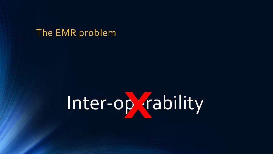 The EMR problem x Inter-operability 