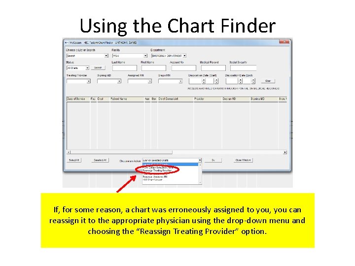 Using the Chart Finder If, for some reason, a chart was erroneously assigned to