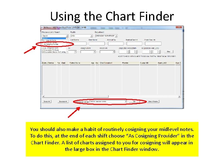 Using the Chart Finder You should also make a habit of routinely cosigning your