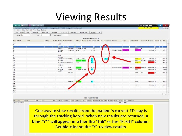 Viewing Results One way to view results from the patient’s current ED stay is