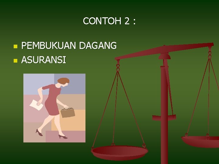 CONTOH 2 : n n PEMBUKUAN DAGANG ASURANSI 