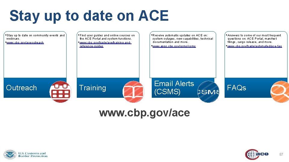 Stay up to date on ACE • Stay up to date on community events