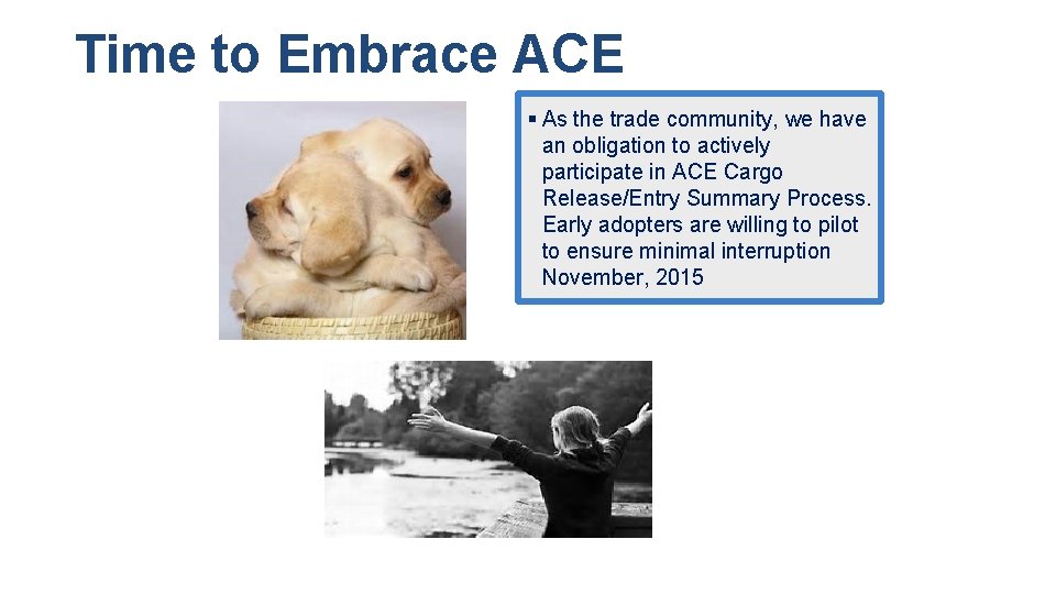 Time to Embrace ACE § As the trade community, we have an obligation to