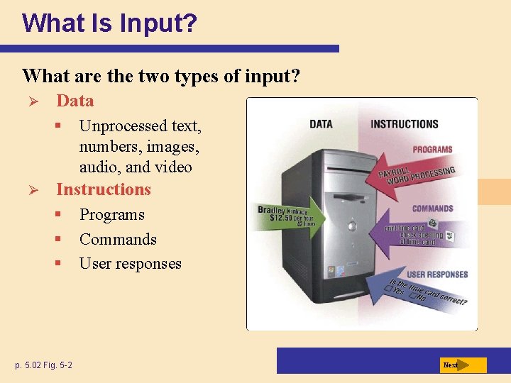 What Is Input? What are the two types of input? Ø Data § Ø